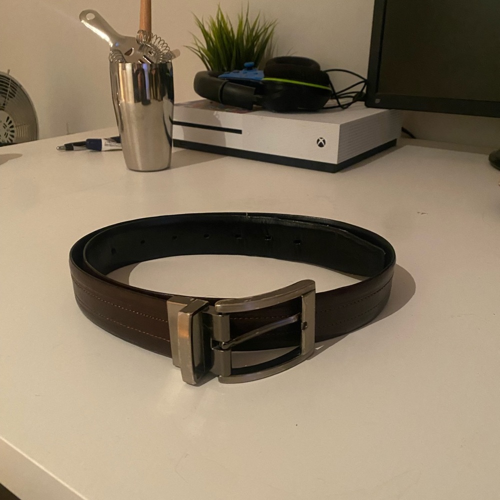 brown leather belt